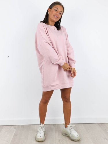 Sweatshirt Loose Oversize Dress | powder pink A165