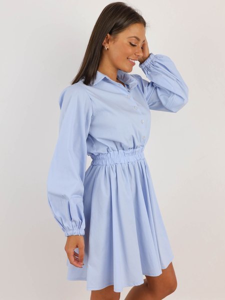 Blouse With Collar And Spread Collar | baby blue A33