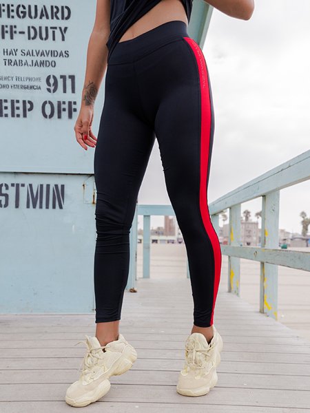 Sports Leggings With Striped Pattern | black G11