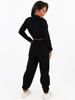 Swetrowy komplet krótka bluza i spodnie z wysokim stanem czarny 15137 k01