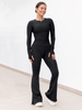 Zestaw sportowy: Dopasowana bluzka z długim rękawem F101+ legginsy z rozszerzanymi nogawkami F103
