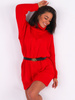 Sweter sukienka z golfem oversize czerwony k06