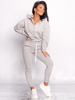 Dres komplet bluza na zamek+spodnie szary d017 k01