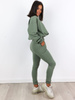 Dresowy komplet bluza + dopasowane spodnie khaki a270 k01