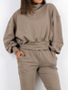 Dres komplet bluza z golfem+spodnie cappuccino a235 k01
