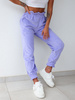 Luźne spodnie joggery z miękkiego weluru liliowe D270 k01