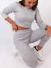 Dres swetrowy komplet krótki top+legginsy szary b20 kk01