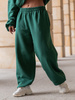 Dresowe bawełniane SPODNIE baggy butelkowa zieleń E643