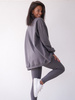 Bawełniany KOMPLET bluza oversize długa z dresu i legginsy z prążka grafitowy D430 k01