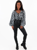 Body elegancka koszula sexy dekolt zebra c601 k01