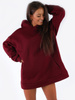 DRESOWA SUKIENKA BLUZA KANGURKA Z KAPTUREM bordowa B172 k01