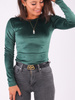 Welurowa bluzka body zielone b203 k01