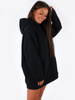 DRESOWA SUKIENKA BLUZA KANGURKA Z KAPTUREM czarna B172 k01