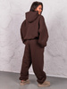 Dresowe bawełniane SPODNIE baggy brązowe E643