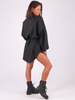 LNIANA KOSZULA SUKIENKA czarna B193 k01