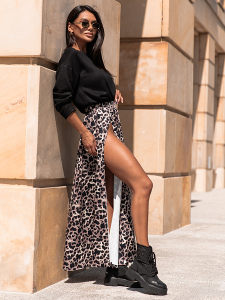 Luźny codzienny SWETER o klasycznym splocie czarny X302