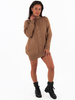 Sweter z golfem , tunika mini sukienka splot w warkocze camel k264