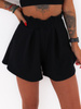 Bawełniane dresowe spodenki szorty z wysokim stanem czarne c210 k01