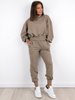 Dres komplet bluza z golfem+spodnie cappuccino a235 k01