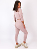 Dres swetrowy komplet krótki top+legginsy brudny róż b20 kk01