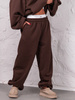 Dresowe bawełniane SPODNIE baggy brązowe E643