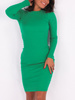 DOPASOWANA OŁÓWKOWA SUKIENKA Z PRĄŻKA zielona B188 k01