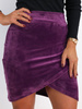 Welurowa spódnica przekładana fioletowa a250 k01