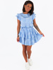Asymetryczna sukienka z falbankami baby blue c223 k01