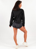 Koszula asymetryczna krótka bawełniana oversize czarna D148 k01