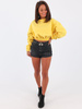 Dresowa krótka bluza ze ściągaczami żółta b32 k01