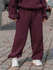 Dresowe bawełniane SPODNIE baggy deep plum / śliwkowe E643