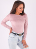 Welurowa bluzka body brudny róż b203 k01