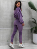 Welurowy KOMPLET dres bluza i spodnie fioletowy D566 k01