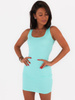 Bawełniana sukienka na ramkach z prążka miętowa c217 k01