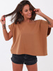 Luźna bawełniana bluzka oversize camel b131 k01