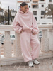 Dresowa bluza z bawełny baggy z kangurką i kapturem baby pink X562