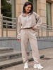 Dresowy bawełniany KOMPLET bluza kangurka z kapturem i spodnie klasyczny krój stone X305 k01
