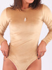 Welurowa bluzka body beżowe b203 k01