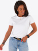 Basic bawełniana bluzka t-shirt krótki rękaw biała c204 k01