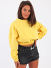 Dresowa krótka bluza ze ściągaczami żółta b32 k01