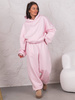 Dresowe bawełniane SPODNIE baggy baby pink E643