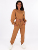 Dresowy komplet krótka oversizowa bluza + spodnie camel C120 k01