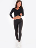LEGGINSY Z PRZESZYCIAMI czarne B165 k01