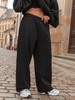 Luźny ZESTAW: SPODNIE baggy z bawełnianej dresówki X151 + elastyczny TOP na szerokich ramkach E641 k01