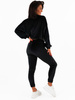 Komplet luźna bluza i spodnie welurowy dres czarny c353 k01