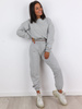 Dresowy komplet bluza + spodnie o luźnym kroju szary a267 k01