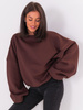 Bawełniana dresowa oversizowa BLUZA bez kaptura brązowa E528 k01