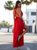 Sukienka o długości maxi z rozcięciami czerwona D251 k01
