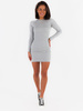 Bawełniana dopasowana sukienka mini z prążka szara c174 k01