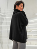 Oversizowy SWETER z golfem czarny K285 k01